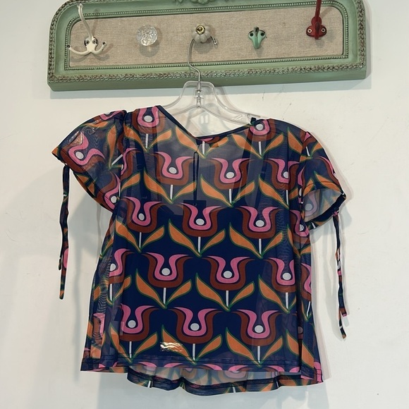 DELIA*S BY DOLLS KILL 70s DISCO BLISS MESH CROP TOP w/ tank small new w tags - Picture 4 of 8